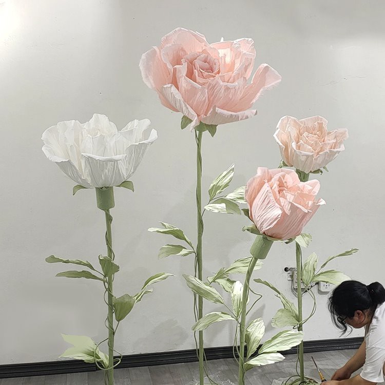 Električna cvetoča rožnati okrasni roža papirja